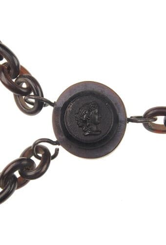 Ca. 1870 - Horn Necklace with Shell cameo England - Image 5