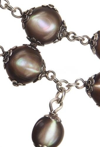 Ca. 1880 - Sterling Silver / Shell Necklace Victorian England - Image 5