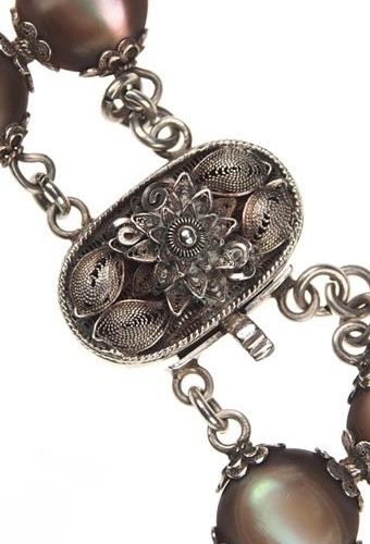 Ca. 1880 - Sterling Silver / Shell Necklace Victorian England - Image 7