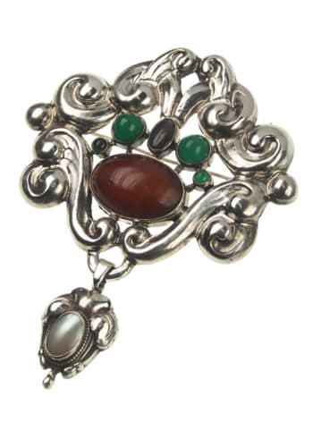 Ca. 1900 - 830 Silver Skonvirke Brooch signed by Georg Albert Halling in Denmark - Image 3