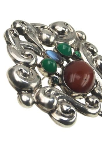 Ca. 1900 - 830 Silver Skonvirke Brooch signed by Georg Albert Halling in Denmark - Image 5