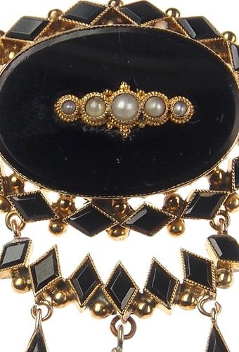 Ca. 1880 - 14 ct. Gold Set Brooch & Earrings USA - Image 4