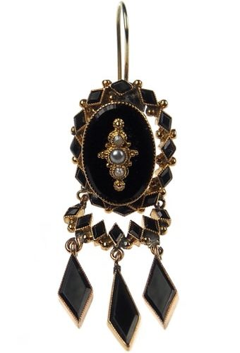 Ca. 1880 - 14 ct. Gold Set Brooch & Earrings USA - Image 6