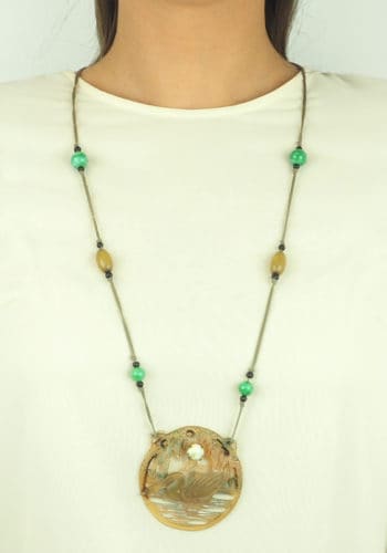 Ca. 1900 - Horn Necklace signed Elizabeth Bonté, French Art nouveau - Image 5