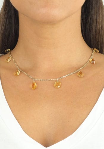 Ca. 1910 - 9 ct. Gold Necklace with Citrines of Edwardian England - Image 6