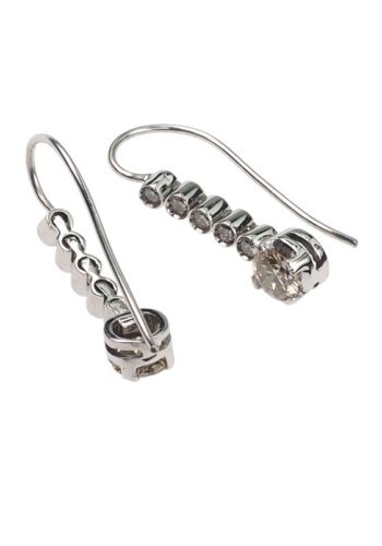 ** SOLD ** Ca. 1960 - 18 ct. Gold Earrings with cinnamon & white Diamonds - Image 5