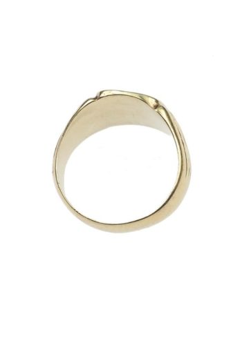 ** SOLD ** Ca. 1920 - 14 ct. Gold Signet ring with hand-engraved Family's coat of arms, Art déco Men's ring - Image 4