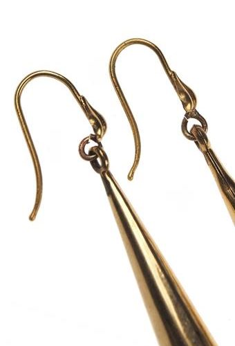 Ca. 1870 - 9 ct. Gold Earrings with Almandines, Victorian England - Image 4