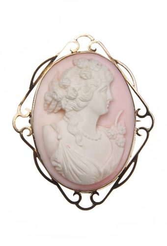 Ca. 1870 - Cameo Brooch Queen Conch Shell England - Image 3