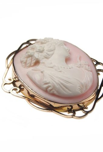 Ca. 1870 - Cameo Brooch Queen Conch Shell England - Image 4