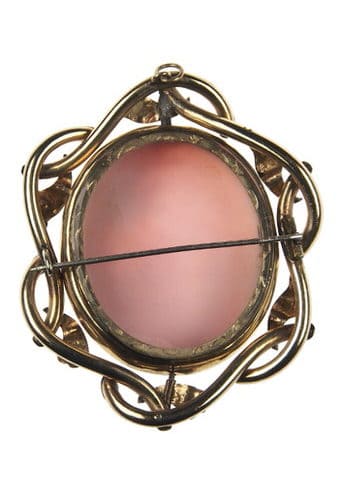Ca. 1840 - Cameo Revolving Brooch Queen Conch Shell England - Image 5