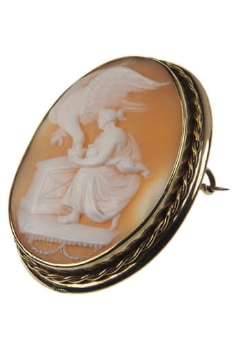 Ca. 1870 - Shell Cameo Brooch Victorian England - Image 3