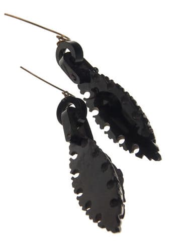 Ca. 1860 - Jet Earrings Whitbyjet Victorian - Image 4