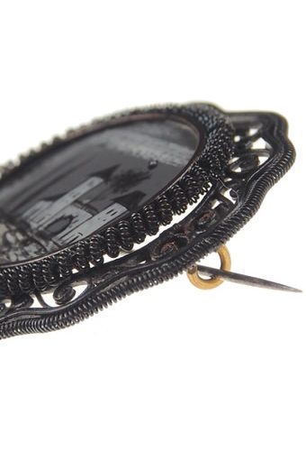 Ca. 1830 - Iron Brooch Reverse glass painting - Image 3