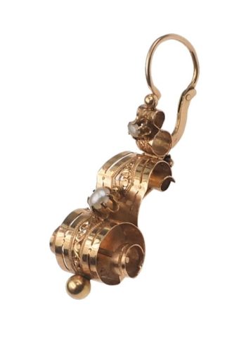 Ca. 1820 - French Rose Gold Earrings with Pearls - Image 4