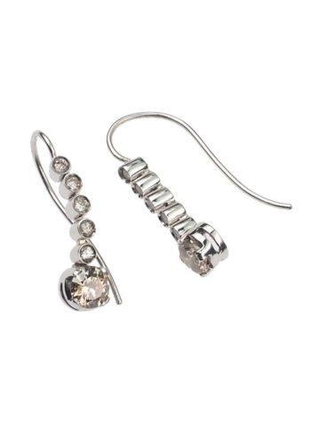 ** SOLD ** Ca. 1960 - 18 ct. Gold Earrings with cinnamon & white Diamonds - Image 3