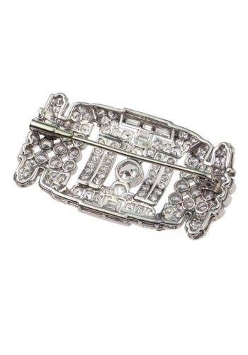 Ca. 1930 - Art déco Platinum Brooch with Diamonds - Image 6