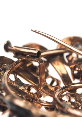 Ca. 1880 - 18 ct. Gold Brooch Diamonds, Turquoises & Pearl Victorian - Image 7