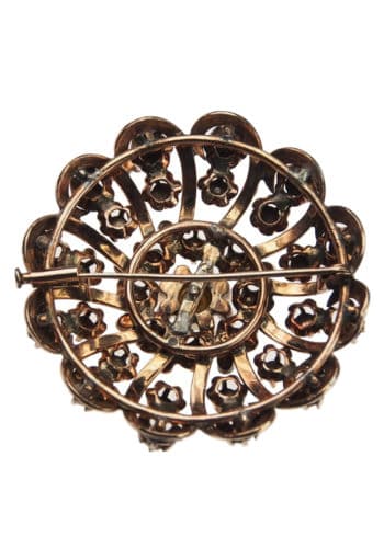 Ca. 1880 - 18 ct. Gold Brooch Diamonds, Turquoises & Pearl Victorian - Image 6