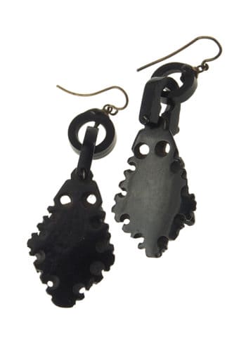 Ca. 1860 - Jet Earrings Victorian England - Image 5