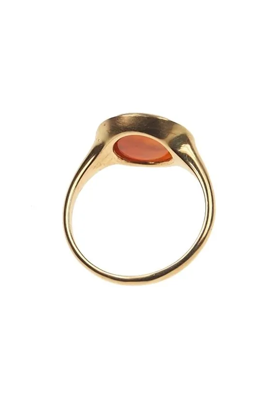 Ca 1960 18 Ct Gold Ring With Cornelian Intaglio Vintage Jewellery Antique Jewellery Berlin Engagement Rings Wedding Bands