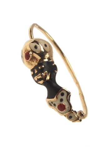 Ca. 1900 - 14 ct. Gold & Enamel Earrings "Blackmoore" Victorian Italy - Image 5