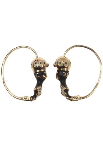 Ca. 1900 - 14 ct. Gold & Enamel Earrings "Blackmoore" Victorian Italy - Image 3