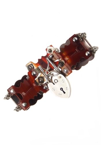 Ca. 1870 - Sterling Silver / Cornelian Pebbles Bracelet Victorian Scotland - Image 5