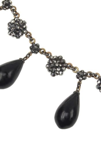 Ca. 1860 - Cut Steel Necklace with Jet-Drops Victorian England - Image 5