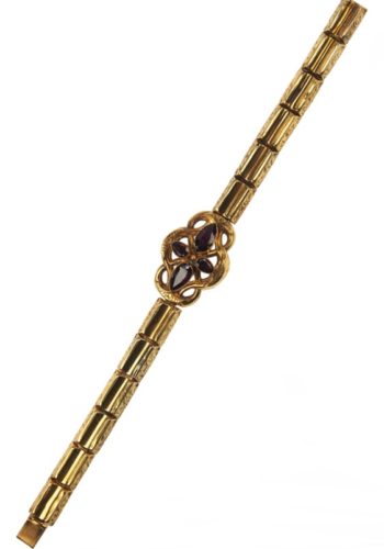 ** SOLD ** Ca. 1870  - 15 ct. Gold Bracelet Almandines Victorian England - in the Original box! - Image 3