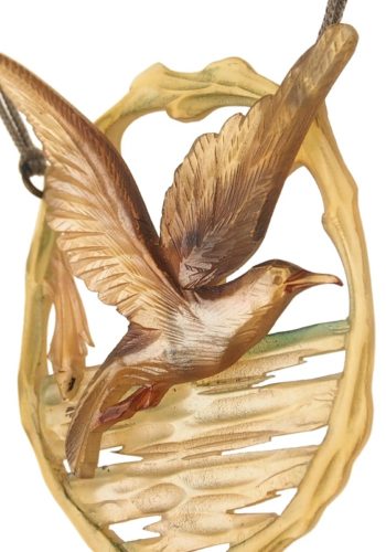 ** SOLD ** Ca. 1900 - Horn Necklace Icebird Art nouveau France - Image 4