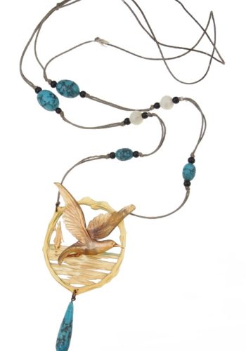 ** SOLD ** Ca. 1900 - Horn Necklace Icebird Art nouveau France - Image 5