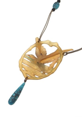 ** SOLD ** Ca. 1900 - Horn Necklace Icebird Art nouveau France - Image 7