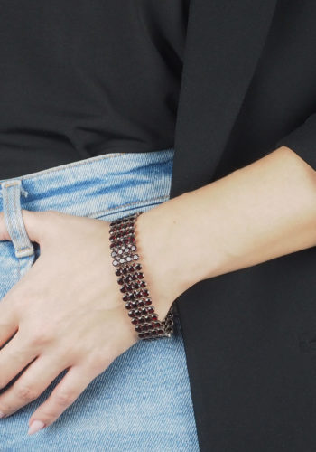 Ca. 1870 - Bohemian Garnet Set Necklace, Pendant & Bracelet - Image 6