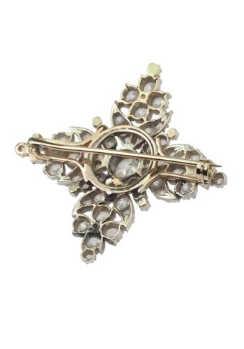 Ca. 1830 - 18 ct. Gold & Silver Brooch with Diamonds, from Georgian England - Image 6