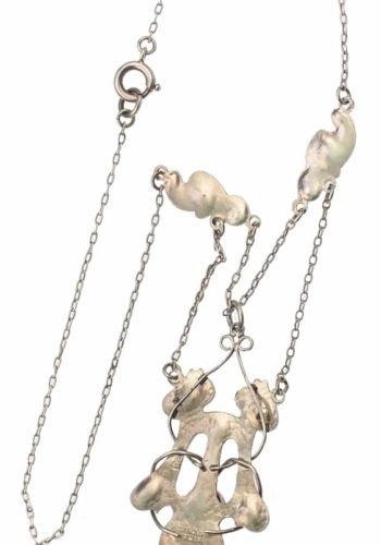 Ca. 1900 - Sterling Silver Arts+Crafts Necklace with Enamel works, from England Art nouveau - Image 5