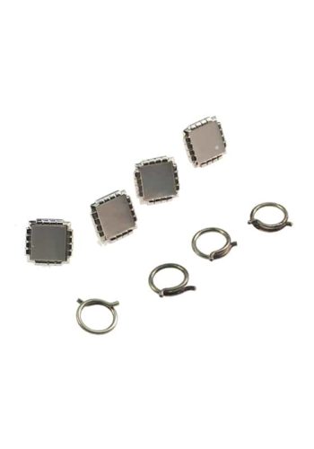 Dated 1953 - Tails set / Cufflinks in Original box, 9 ct. White-gold & Mother-of-pearl, Birmingham England - Image 4