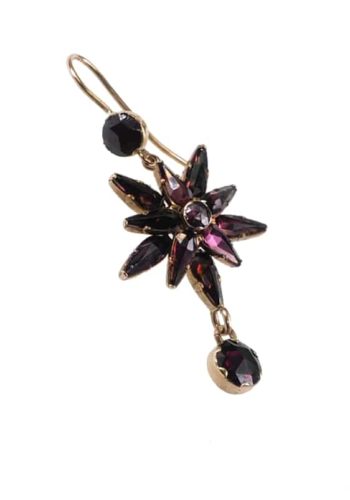 ** SOLD ** Ca. 1880 - Dutch 18 ct. Gold Earrings, with closed setted Almandines - Image 4