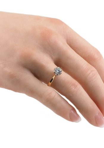 ** SOLD ** Dated 1970 - Vintage 18 ct. Gold & Platinum Engagement ring with Diamond Solitaire, Birmingham - Image 5