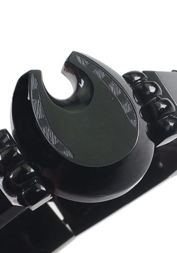 Ca. 1880 - English Whitby Jet Bracelet, mounted on flexible elastic band - Image 3