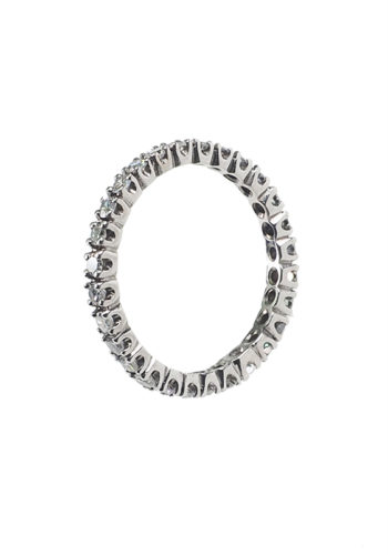 Ca. 1960 - Vintage 18 ct. White-gold Eternity ring / Engagement ring, with Diamonds - Image 3