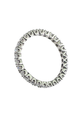 Ca. 1960 - Vintage 18 ct. White-gold Eternity ring / Engagement ring, with Diamonds - Image 4