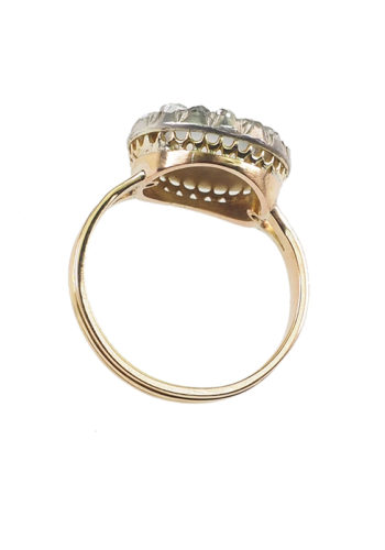 Ca. 1900 - French Art nouveau Moonstone ring with Diamonds, Jugendstil Daisy - Image 4