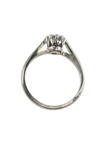 Ca. 1970 - Vintage 18 ct. Gold ring / Engagement ring with Diamond Solitaire, Birmingham England - Image 3