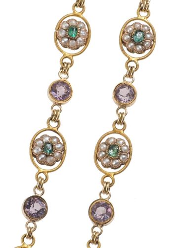 Dated 1798 - Gold Necklace and Earrings, in their Original box from the Era of Napoléon I., Paris France - Image 5