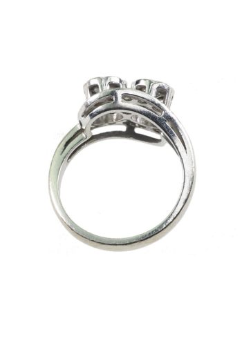 Ca. 1950 - 14 ct. White-gold Vintage Ring / Engagement ring from The Netherlands, with Diamonds - Image 4