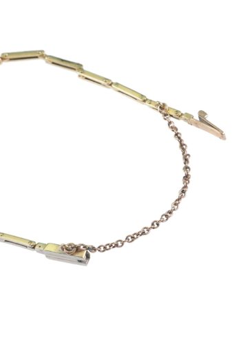 ** SOLD ** Ca. 1920 - Art déco Bracelet with Diamonds & Sapphires in Baguette-cut - Image 5