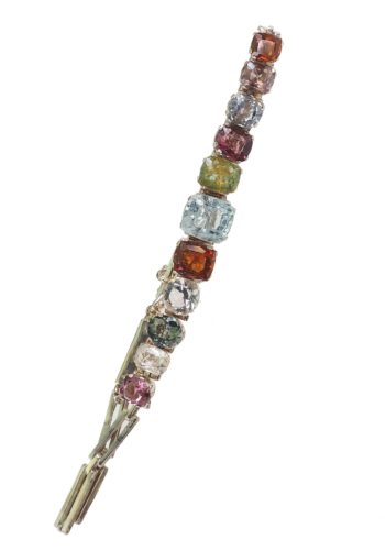 ** SOLD ** Ca. 1910 - Multicolor-Gemstones Bracelet, crafted in Edwardian England - Image 4