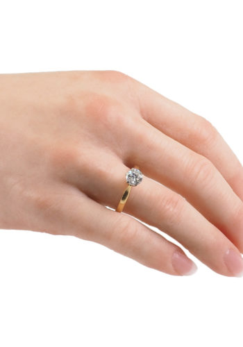 ** SOLD ** Ca. 1970 - Diamond Solitaire Engagement ring with ca. 1 Carat Brilliant - Image 5