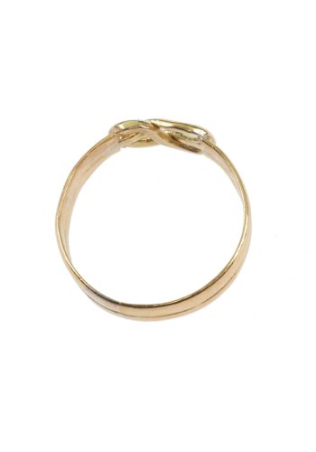 ** SOLD ** Ca. 1880 - "Lovers Knot" Ring / Mans ring made of 18 Carat Gold, Victorian - Image 3
